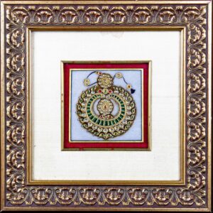 Plaque Antique Indian Jewellery in a a Gilt Frame