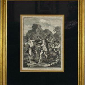 Antique Engravings Hogarth Rare circa1756 set of 6 Don Quixote and the Knight of the Rocks