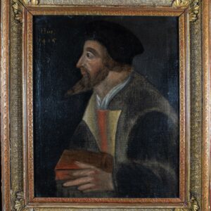 Oil Painting, Jan Hus, RARE 18th-Century, Courageous Reformer of Christian Religion