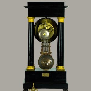 Mantle Clock, Antique, French, Louis Philppe, Portico