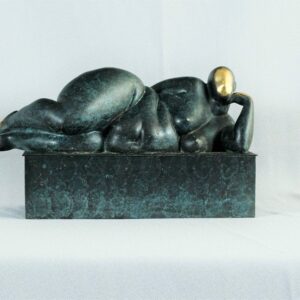 Erotic Nude, lady Reclining, Contemporary Bronze,  Rosanne lying down, German