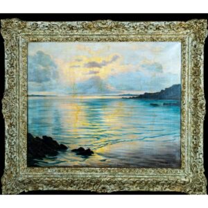 Oil Painting Coastal Seascape by Roger de la Corbiere 1930’s