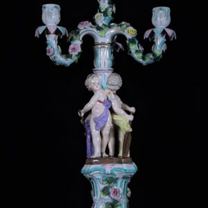 Sitzendorf, Antique, Figural Candelabra, Candlestick, German