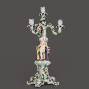 Sitzendorf, Antique, Figural Candelabra, Candlestick, German