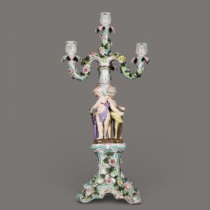 Sitzendorf, Antique, Figural Candelabra, Candlestick, German, Cricket