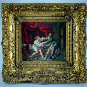 Water colour on board, Gilt Frame, After Giovanni Biliverti, Joseph and Potiphar’s Wife