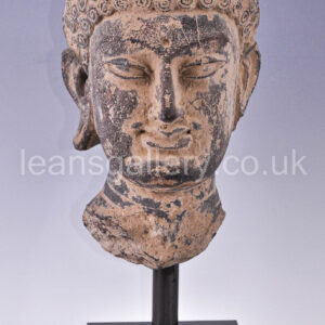Budha Head Gandhara Antique 1st Century Schist Stone
