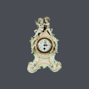 Mantle Clock, German, Porcelain Antique, Richard Eckett & Co