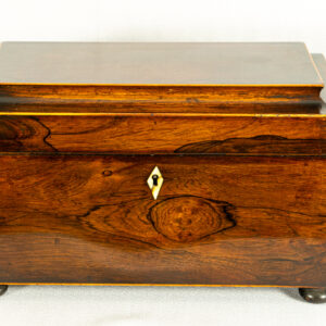 Tea Caddy Antique Rosewood 19th Century