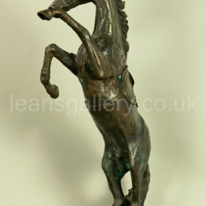 Beautiful Vintage Bronze Sculpture of Jumping Horse on Base, French Antique,
