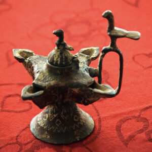 Persian Oil Lamp 14th Century Bronze