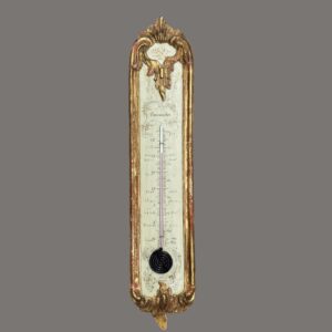 Thermometer, Antique, French, Alcohol, Ornate, Gilded Wood Case, c. 1800, Rare