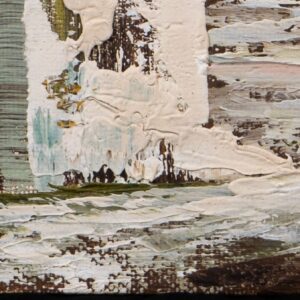 Contemporary, oil painting , Corfu, Santorini, ‘Coastal Serenity’