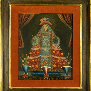 Antique Cuzco Oil painting, Madonna, 19/20th Century, Framed