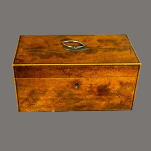 Tea Caddy, Antique, Flame Mahogany, with mixing bowl