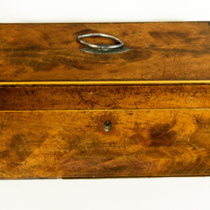 Tea Caddy, Antique, Flame Mahogany, with mixing bowl