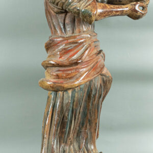 Antique Wood Figure, Saint, Italian, 18th Century