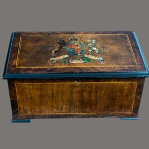 Music Box,  Antique 19th-Century, Victorian Music, Box with British Coat of Arms