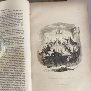 Antique Charles Dickens, 4-Volume Set, Half Calf Leather Binding, 19th Century