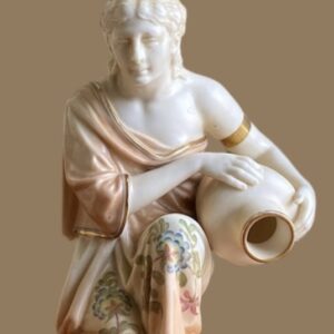 Antique,  Royal Worcester, Water Carrier Figures, Design by James Hadley, c. Late 19th–Early 20th Century