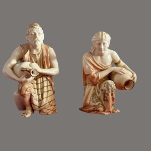 Antique,  Royal Worcester, Water Carrier Figures, Design by James Hadley, c. Late 19th–Early 20th Century