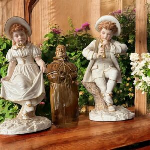 Antique, Royal Worcester, Porcelain Figures, James Hadley Design, Kate Greenaway Style (c.1880–1900)