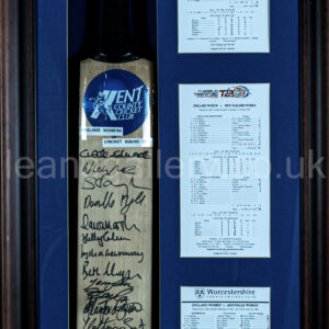 England Women's Cricket Bat, with Score Sheets, 2009 ODI Champions, Signed