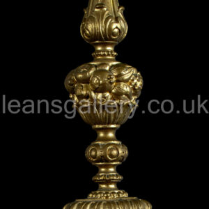 Candlestick, Lamp Stand, Belgian Giltwood, and Gesso, 1900