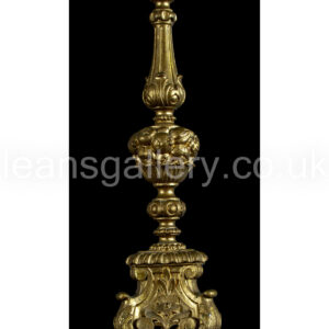 Candlestick, Lamp Stand, Belgian Giltwood, and Gesso, 1900