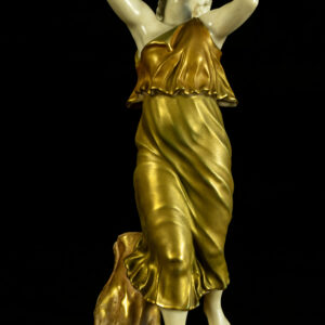 Royal Worcester, Porcelain Figure, Classical Woman with Tambourine, by James Hadley, antique