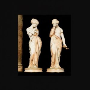 Royal Worcester, Porcelain Figures, Joy and Sorrow, Pair of Classical Allegorical Figures