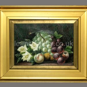 Water colour, Still life, Fruits and flowers, Antique, Gilt framed
