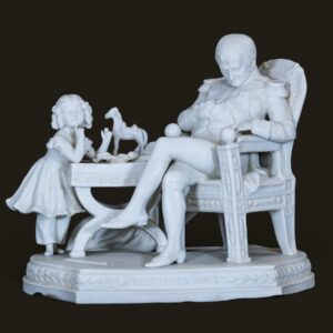 Napoleon and Child, Bisque , French, ‘Hush, Papa is Sleeping’