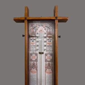Victorian Admiral FitzRoy Barometer in Beech Case, 19th Century Marine Weather Instrument