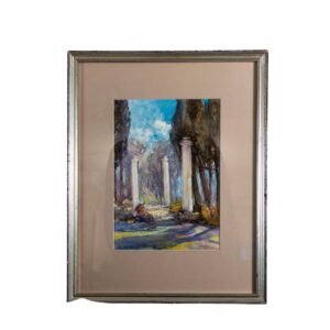 Watercolour, Lady in the Garden, M Hardin, Contemporary