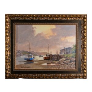 Oil Painting, Scarborough Harbour Scene, Don Micklethwaite