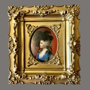 Painting on Porcelain, Mrs Sarah Siddons, 1755-1831, Gilt Framed,
