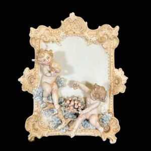 Bisque, Porcelain Hanging Plaques, with Musical Cherubs,Antique