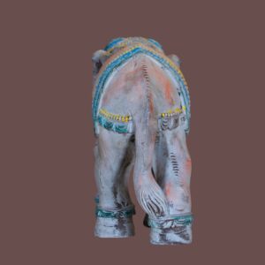 Elephant, Vintage, Wooden, Indian, Polychrome