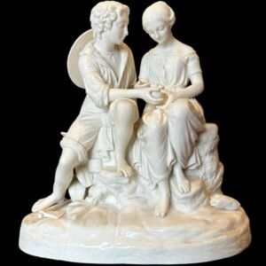 Antique Copeland Parian Paul & Virginia Group Cumberworth
