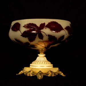 French Cameo Cut-Glass, Centrepiece,  Oak Leaf Design